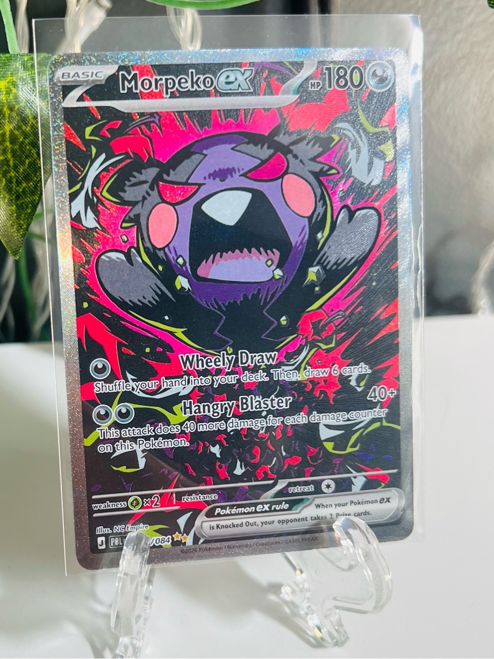 Pokemon Morpeko EX Trading Card from the Pitch Black set